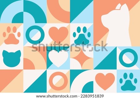 World Veterinary Day. Seamless geometric pattern. Template for background, banner, card, poster. Vector EPS10 illustration