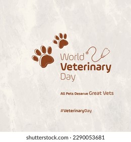 World Veterinary Day, Silhouettes of pets, Creative Social Media Design templates, Post card, Dogs, Cats, Rabbit, Veterinarian, Pet Care Services 