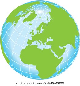 world view from above, map, parallel, meridian