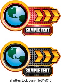 world view shiny arrow banners
