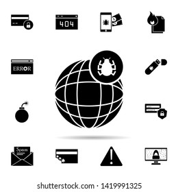 world virus icon. Universal set of hacker for website design and development, app development