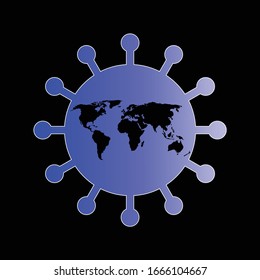 World virus map vector graphic, isolated