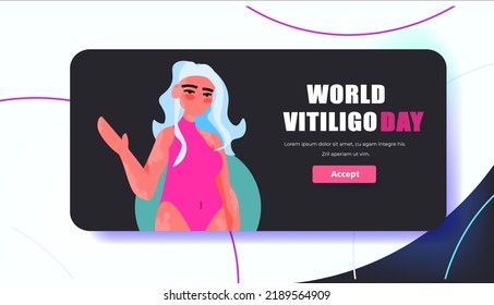 world vitiligo day another kind of beauty love yourself accept your body woman in bikini with vitiligo skin disease