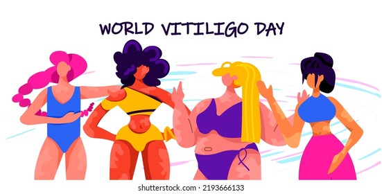 world vitiligo day another kind of beauty love yourself accept your body women in bikini with vitiligo skin disease