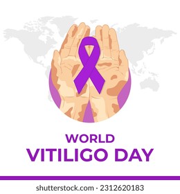 World Vitiligo Day is observed every year on June 25. Suitable for poster, banner, card, social media post, etc