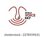 World  Voice Day. April 16. Poster, banner, card, background. Eps 10.
