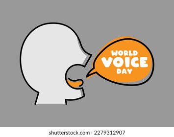 World Voice Day design vector. April 16. Flat design vector. Gray background. Poster, banner, card, background. Eps 10.