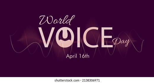 World voice day vector illustration Flat design, with dark background and sound waves.