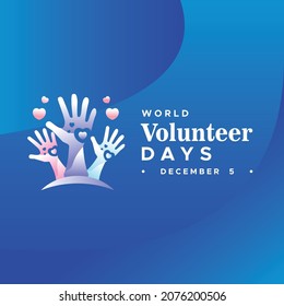 World Volunteer Day Design Background For Greeting Moment