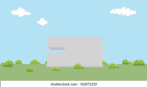 world war 2 bunker defense fortification concrete vector graphic illustration