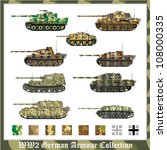 World War 2 German armour collection with applied camouflage