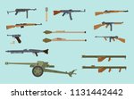 world war 2 gun collection german and usa america vector graphic collections