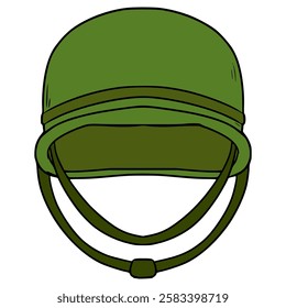World War 2 Helmet illustration hand drawn isolated vector
