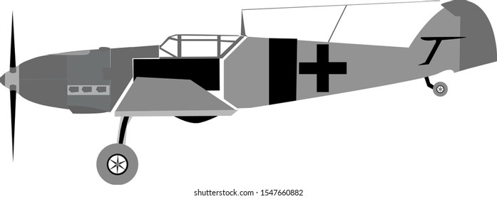 World War 2,fighter plane,black and grey, vektor