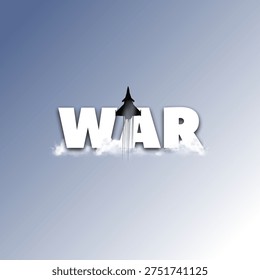 World war 3, Flat vector illustration of a globe with nuclear explosions and ballistic missiles, representing global crisis and destruction.