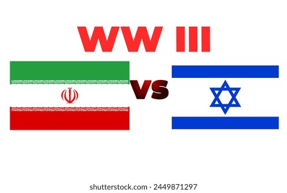 world war 3 Iran vs Israel war conflict. Iran VS Israel, Iran flag and Israel flag on War Background, Iran and Israel political conflict, economy, war crisis, relationship