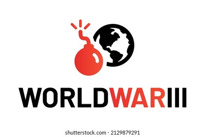 World war 3 text banner. WW3 Vector illustration