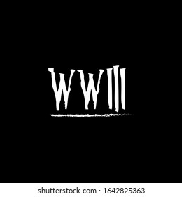 World war 3 typography logo with black background vector design