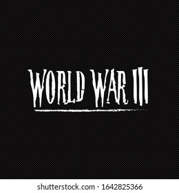 World war 3 typography logo with black background vector design