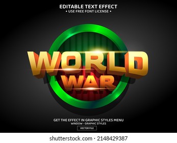 World War 3D Editable Text Effect Template