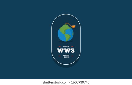 World War Badge Sticker Design Flat