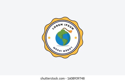 World War Badge Sticker Design Flat