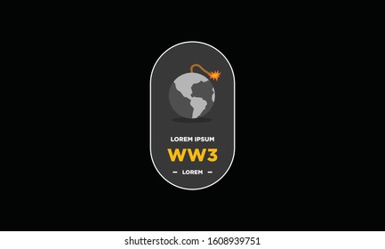 World War Badge Sticker Design Flat