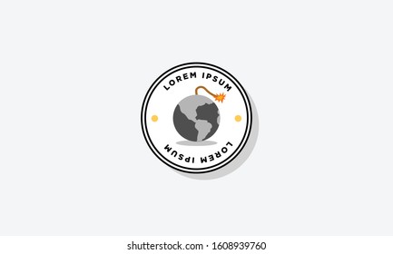 World War Badge Sticker Design Flat