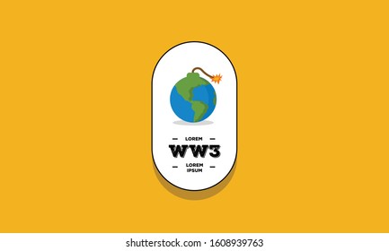 World War Badge Sticker Design Flat