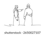 World war concept. Single line draw design. Vector graphic illustration