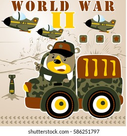 world war conflict, vector cartoon illustration