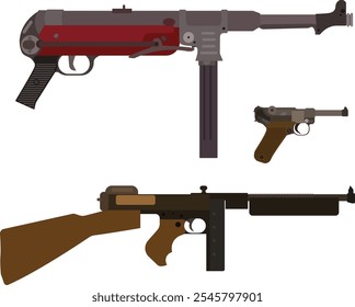 Paquete de armas de la guerra mundial - 1 [Diseño plano]