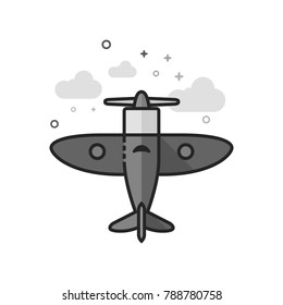 World War icon in flat outlined grayscale style. Vector illustration.