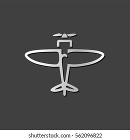 World War icon in metallic grey color style.