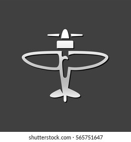 World War icon in metallic grey color style.