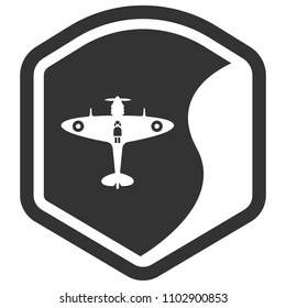 World War II airplane fly machine and shield.
