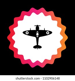 World War II airplane fly machine vector icon