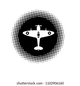 World War II airplane fly machine vector icon