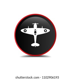 World War II airplane fly machine vector icon