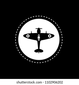 World War II airplane fly machine vector icon