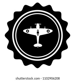 World War II airplane fly machine vector icon
