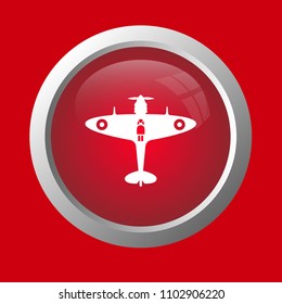 World War II airplane fly machine vector icon