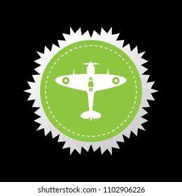 World War II airplane fly machine vector icon