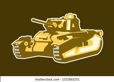 World War II British medium tank vector illustration