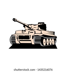 World War II german heavy tank vector illustration
