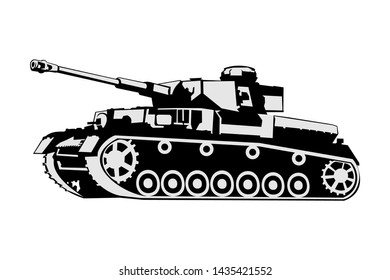 World War II German medium tank vector illustration