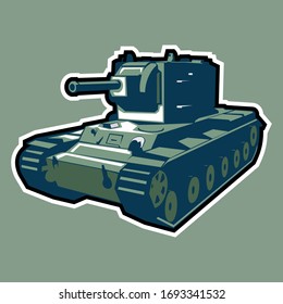 World War II Soviet Heavy Tank Vector Illustration