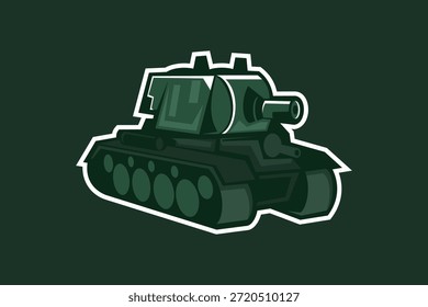 Segunda Guerra mundial Ilustración vectorial de tanque pesado soviético, Clipart de tanque simple