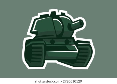 Segunda Guerra mundial Ilustración vectorial de tanque pesado soviético, Clipart de tanque simple