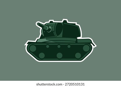 Segunda Guerra mundial Ilustración vectorial de tanque pesado soviético, Clipart de tanque simple